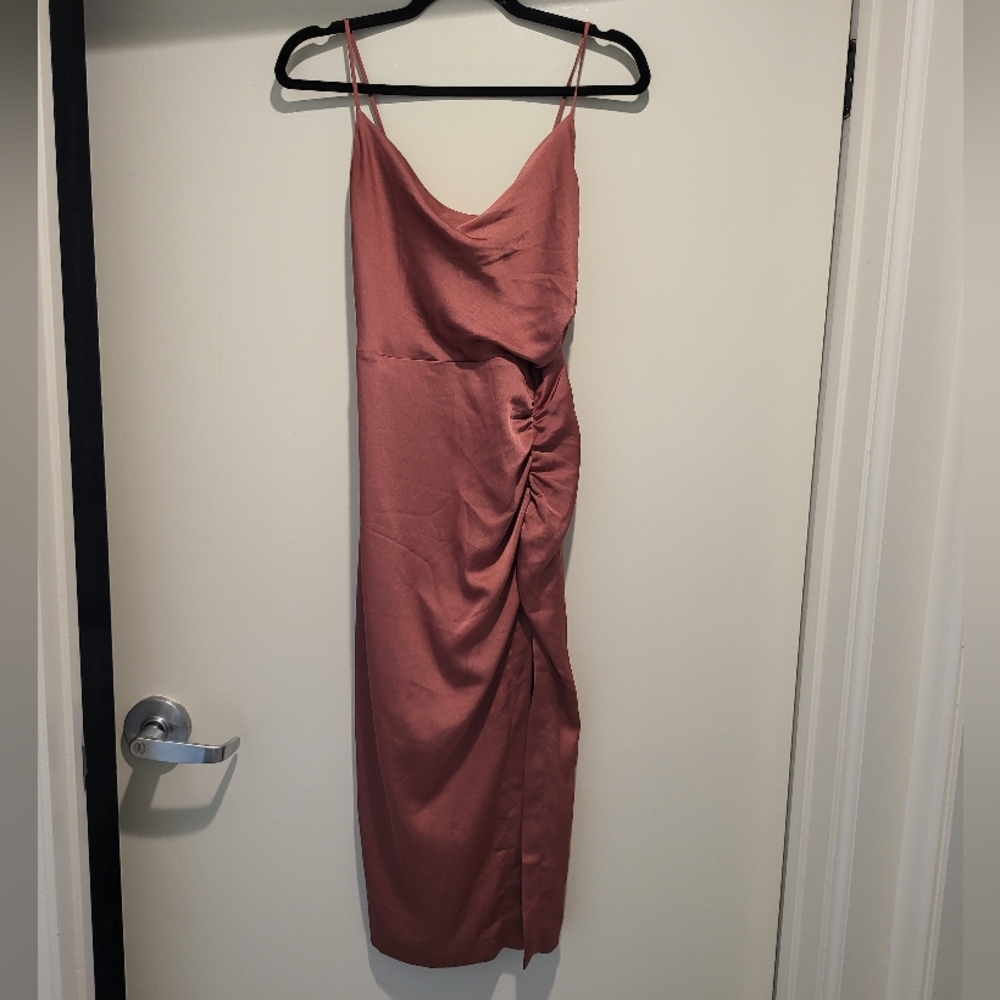 Floret Studios Rose Silky Midi Dress Small